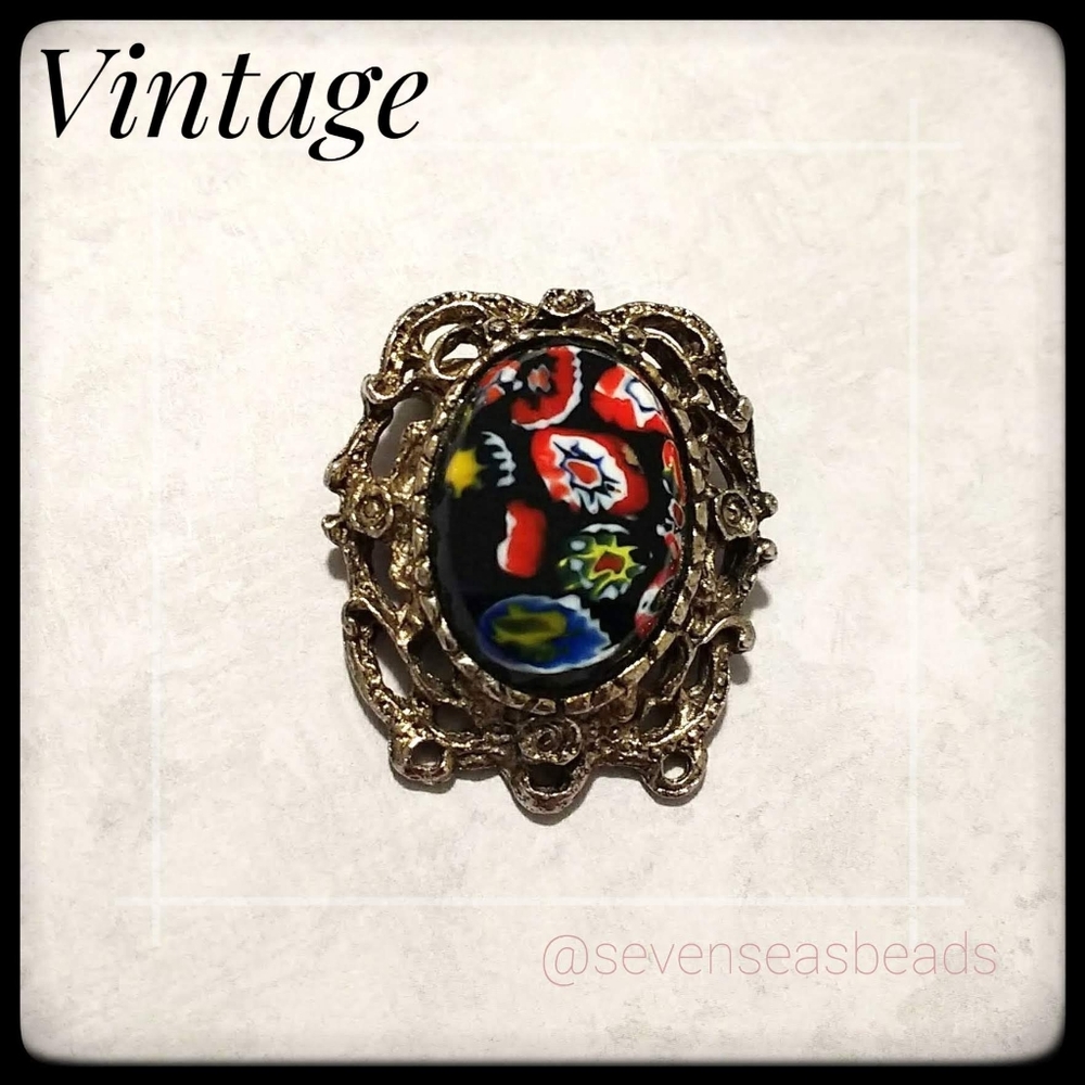 💘 Vintage Italian Millefiore Brooch